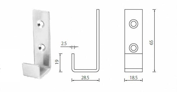 CHS02 Surface mounted stainless steel coat hook-3