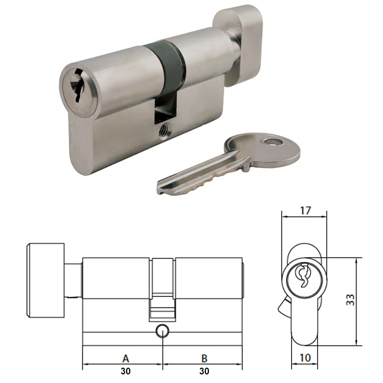 ECA3030TK economic double aluminum thumb turn euro cylinder