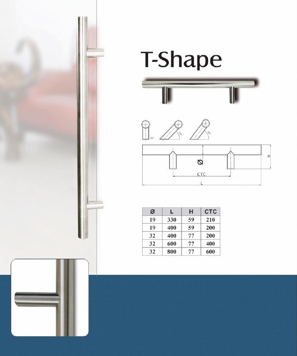 Stainless steel T bar pull handle with custom finish - Pull Handle - 1 Stainless steel T bar pull handle with custom finish-app
