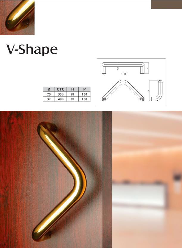 V shape stainless steel pull handle for door - Pull Handle - 1 V shape stainless steel pull handle for door (4)